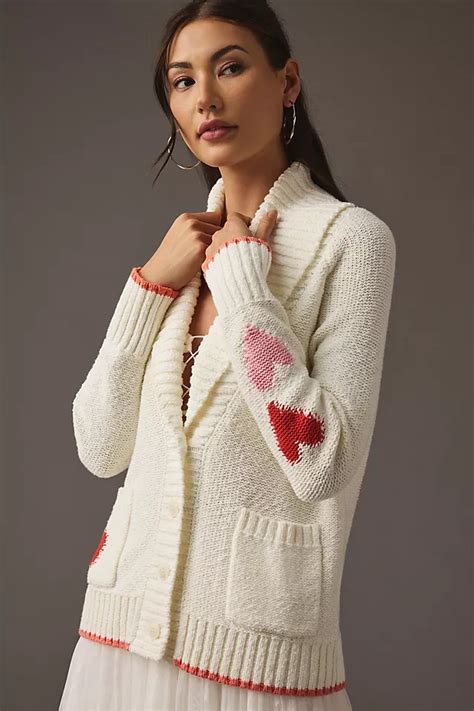 Maeve Heart Cardigan Sweater Anthropologie