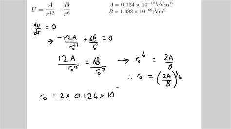 One Description Of The Potential Energy Of A Diatomic Molecule Is Given