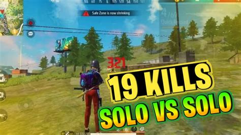 19 Kills Solo Vs Solo Gameplay Video Garena Free Fire Youtube