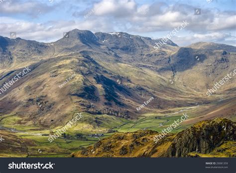 Scenic View Of Bow Fell Mountain Southern Fells Lake District