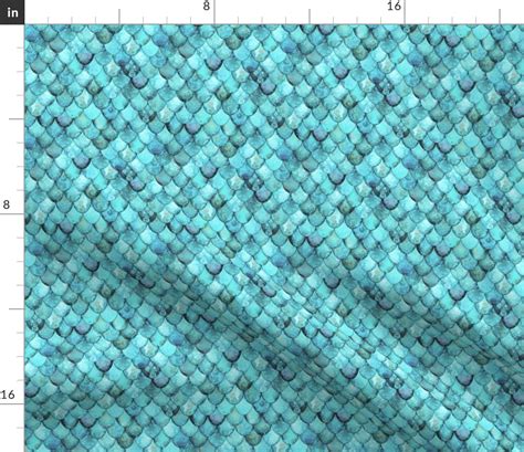 Small Light Teal Mermaid Or Dragon Fabric Spoonflower