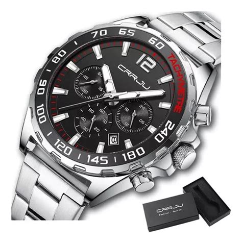 Reloj Cron Grafo Para Hombre Crrju Business Con Calendario Color Del