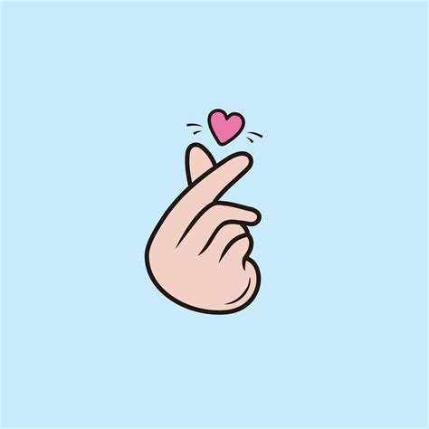 Korean Love Sign Korean Finger Heart Icon Vector Illustration 19998269