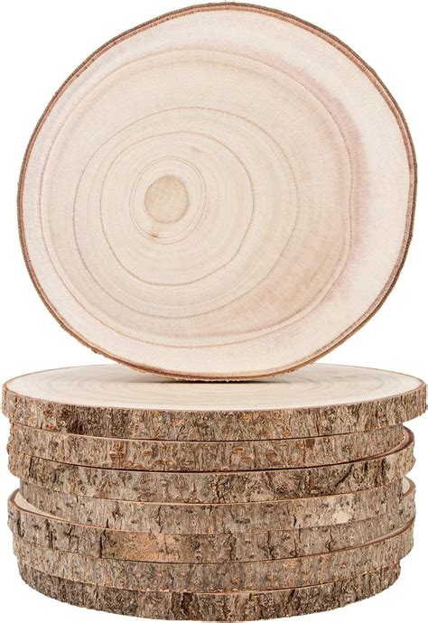 Amazon Set Of 6 Large Unfinished Wood Slices For Centerpieces 8 9