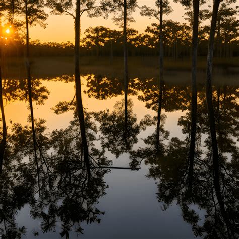 Louisiana Swamp Sunset · Creative Fabrica