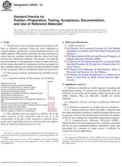 ASTM D4678 15 Standard Practice For Rubber Preparation Testing