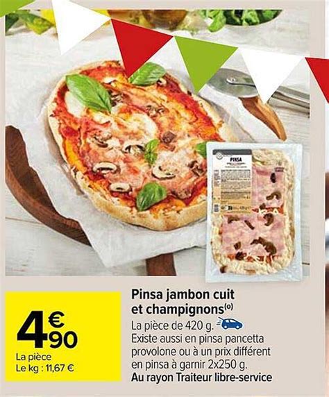 Promo Pinsa Jambon Cuit Et Champignons Chez Carrefour ICatalogue Fr