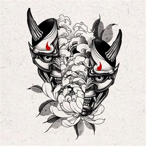 190 Oni Mask Tattoo Designs With Meaning2023 Tattoosboygirl Half