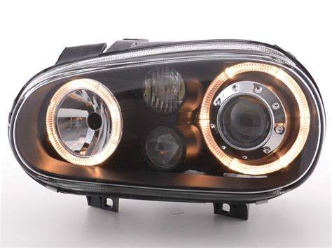 2 Phares Avant VW GOLF 4 Angel Eyes Noir YakaEquiper