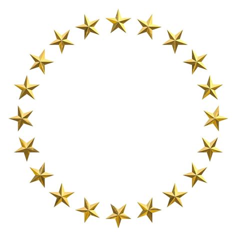 C Rculo De Estrelas Douradas Sobre Um Fundo Branco Renderiza O D