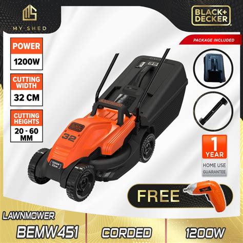 Black Decker Bemw Bh Xd Electric Lawn Mower W V Bemw