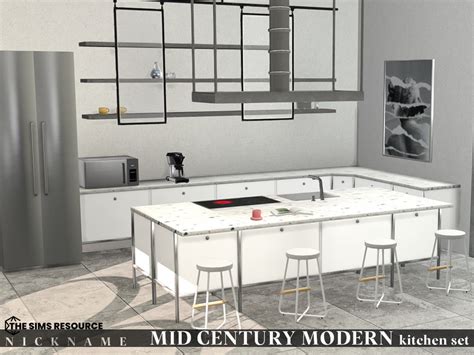 The Sims Resource MID CENTURY MODERN Kitchen Set