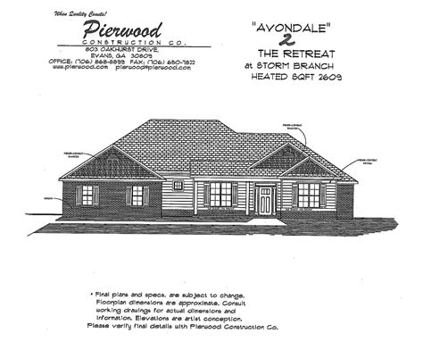 Avondale 2 - Pierwood Construction Floor Plans - The Retreat at Storm ...