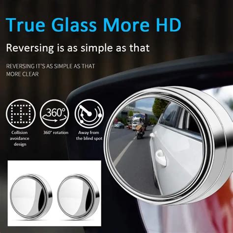 2pcs Car Blind Spot Mirror 360degree Adjustable Wide Angle Clear