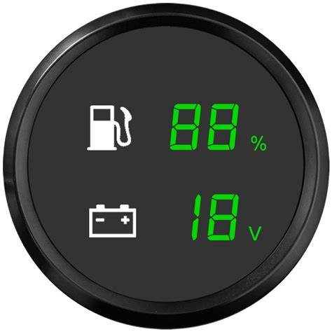 Universal 52mm Programmable Alarming Fuel Gauge Voltmeter 2 In 1 Dual Gauge Optional Ohm