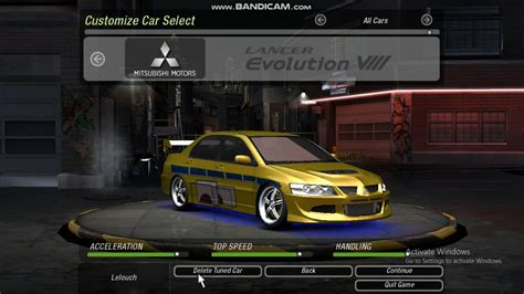 NFSU2 Brian O Conner S Mitsubishi Lancer Evo From 2 Fast 2 Furious