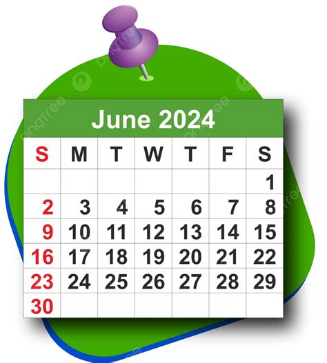 Desain Kalender Bulanan Juni 2024 Ai Vektor Desain Kalender Bulanan