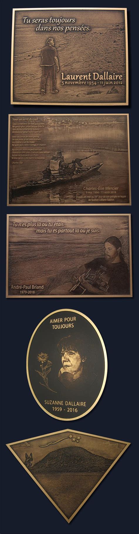 Plaques Fun Raires En Bronze S Lection Photo En Relief Plaques Dumas