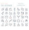 Set Flat Line Icons Medical Laboratory Royalty Free Vector