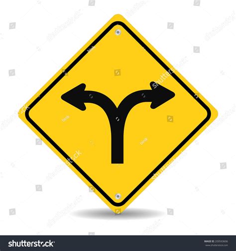 Fork Road Sign Vector Illustration Stock Vector (Royalty Free) 209593606