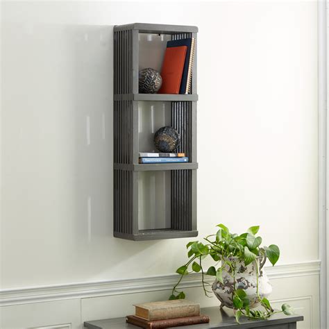 Latitude Run Grey Wood Contemporary Wall Shelf X X Wayfair