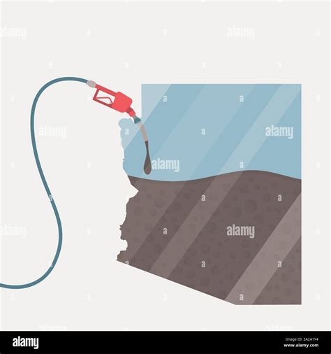 Map Arizona In USA Being Fueled By Oil Gas Pump Fueled Map On The