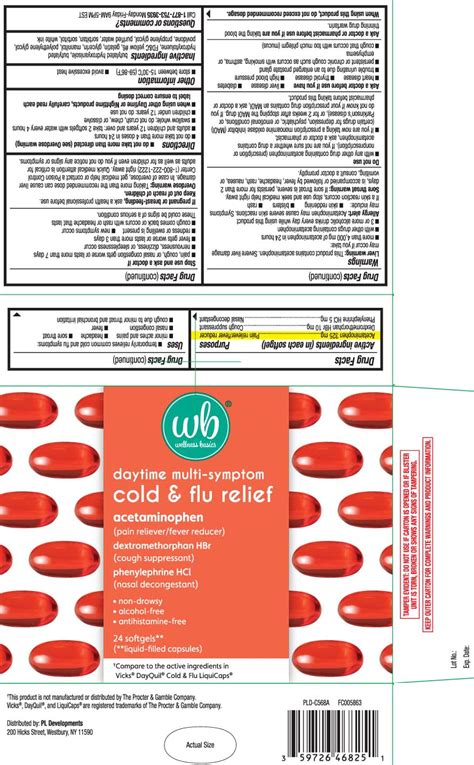 NDC 59726 850 Daytime Cold And Flu Non Drowsy Capsule Liquid Filled