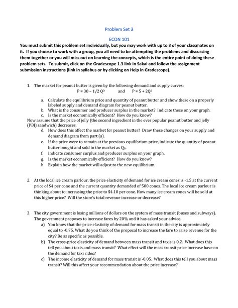 Problem Set Econ Staub Problem Set Econ You Must Submit