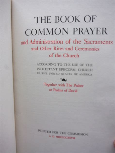 The Book Of Common Prayer And Administration Of The Sacraments And