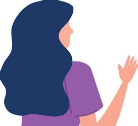 Woman Back With Hand Up Isolated Icon Royalty Free Vector