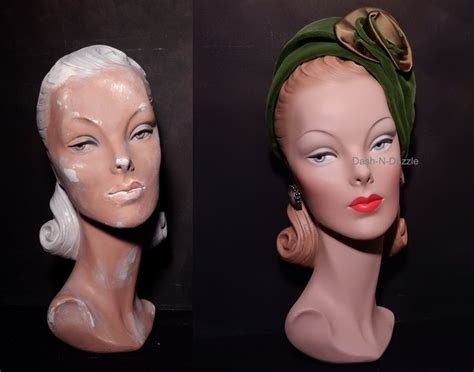 Restored 40s Millinery Bust Before And After Mannequin Diy Fashion