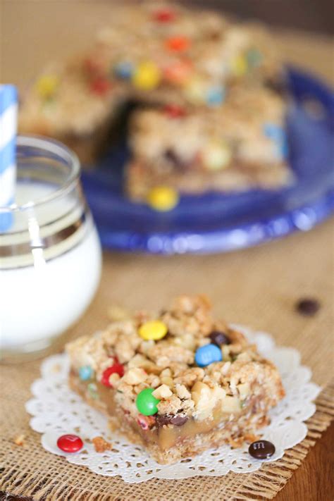 Chewy Chunky Monster Cookie Bars White Apron Blog