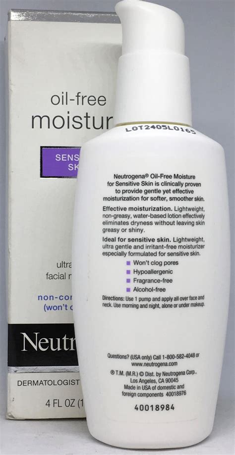 Neutrogena Oil Free Moisture Ultra Gentle Facial Moisturizer Sensitive Skin 4oz Ebay