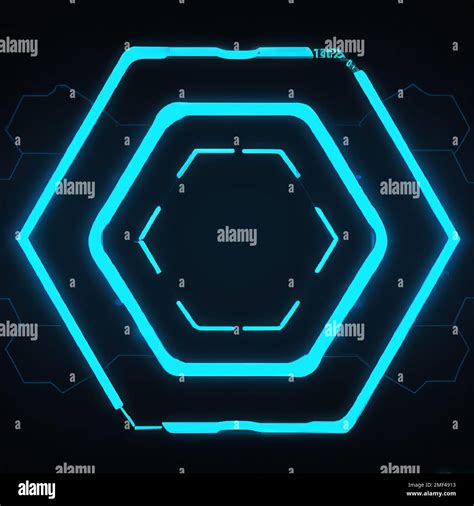 Futuristic Hexagon Shape Neon Illustration Background Stock Photo Alamy