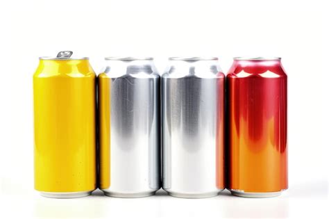 Premium Ai Image A Group Of Four Cans Of Soda On A White Background