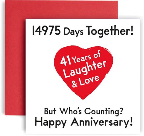 Amazon Huxters Anniversary Card Premium Happy 41st Wedding