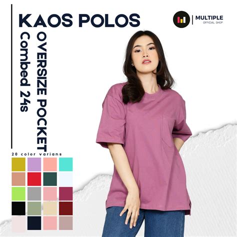 Jual Kaos Polos Oversize Pocket Saku Unisex Cotton Combed S Premium