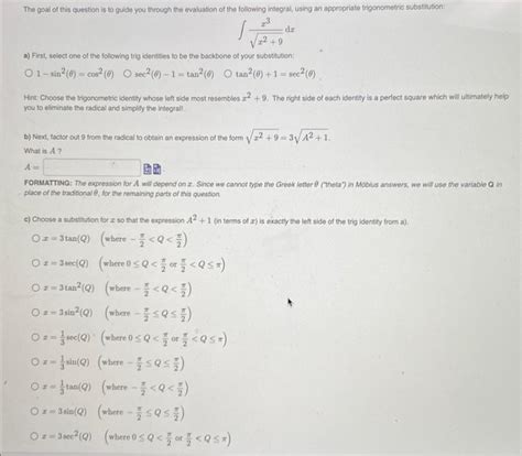 Solved X X Dx A First Select One Of The Following Trig Chegg