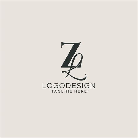 Initials Zl Letter Monogram With Elegant Luxury Style Corporate