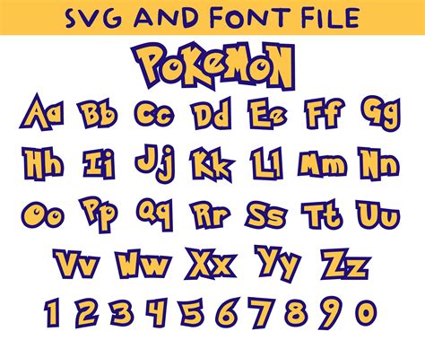 Pokemon Font Svg Pokemon Alphabet Letter Svg Pokemon Numbers Etsy Ireland