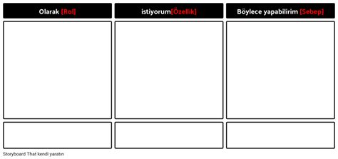 çevik kullanıcı hikayesi şablonu Storyboard by tr examples