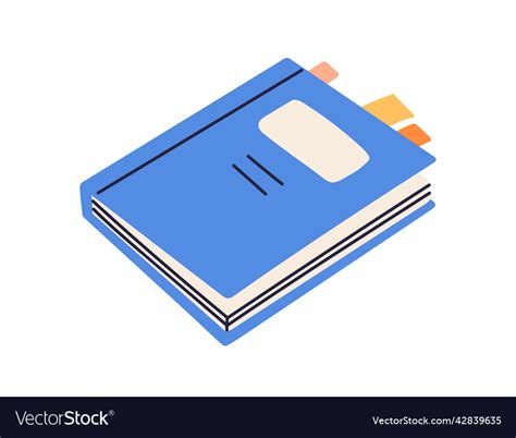 Closed Paper Book With Bookmarks Sticking Out Vector Image