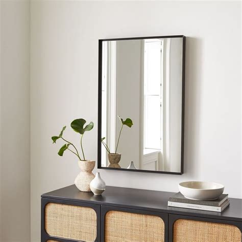 Deep Frame Metal Rectangle Wall Mirror 24w X 36h Mirror Wall