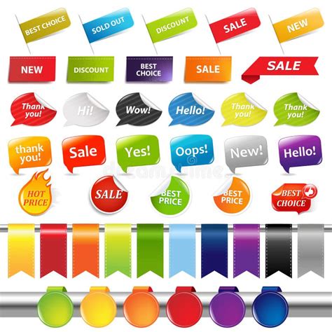 Set of Sale Stickers and Labels Stock Vector - Illustration of banner ...