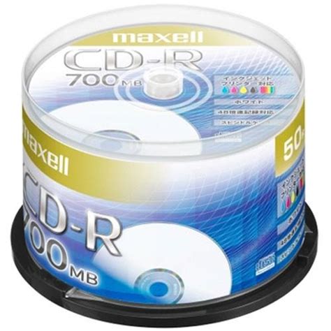 マクセル Maxell データ用 Cd R 48倍速対応 インクジェットプリンター対応（ノンワイド） 700mb 50枚 Cdr700s