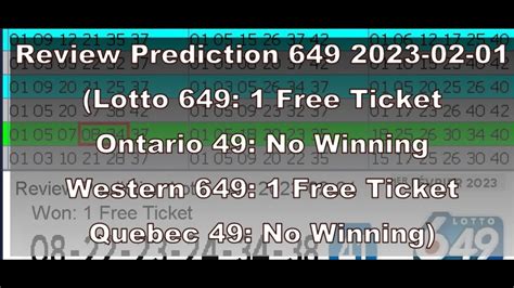 Review Winning Prediction Lotto 6 49 For 2023 02 01 YouTube