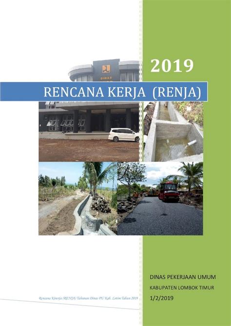 Pdf Rencana Kerja Renja Rencana Kinerja Ini Disusun Untuk Memberi