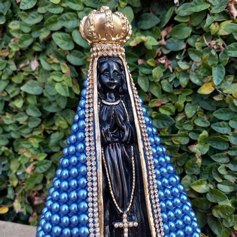 Imagem De Nossa Senhora Aparecida Manto Perola Azul Elo