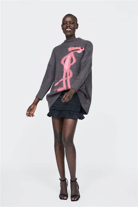 Image 1 Of OVERSIZED PINK PANTHER SWEATER From Zara Panthers Outfit