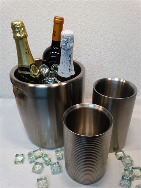 Magnum champagne cooler WMF design Cromargan 18/10 - 2 wine coolers ...